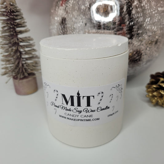 Christmas Soy Wax Candle with Reusable Candle Jar ( Candy Cane )